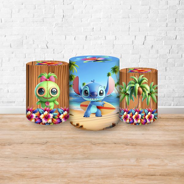 Trio Capas Cilindros Sublimados Tema Lilo e Stitch 5094