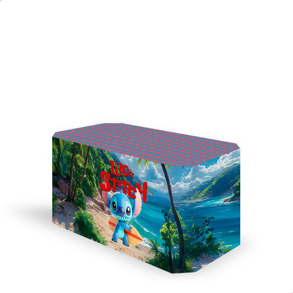 Capa Decorativa para 2 Mesas Quadrada Sublimada Tema Lilo e stitch 5095