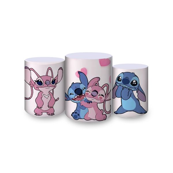 Trio Capas Cilindros Sublimados Tema Lilo e Stitch 384