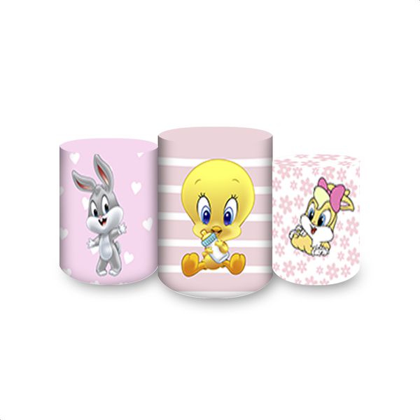 Trio Capas Cilindros Sublimados Tema Looney Tunes 4000