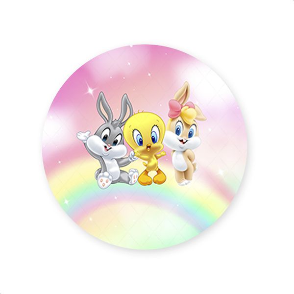 Capa Painel Redondo Sublimados Tema Looney Tunes 4000