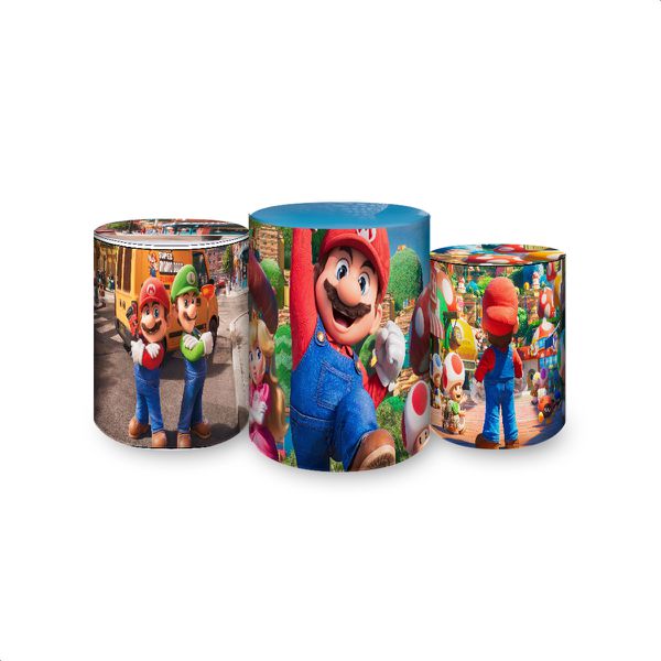 Trio Capas Cilindros Sublimados Tema Super Mario 4017
