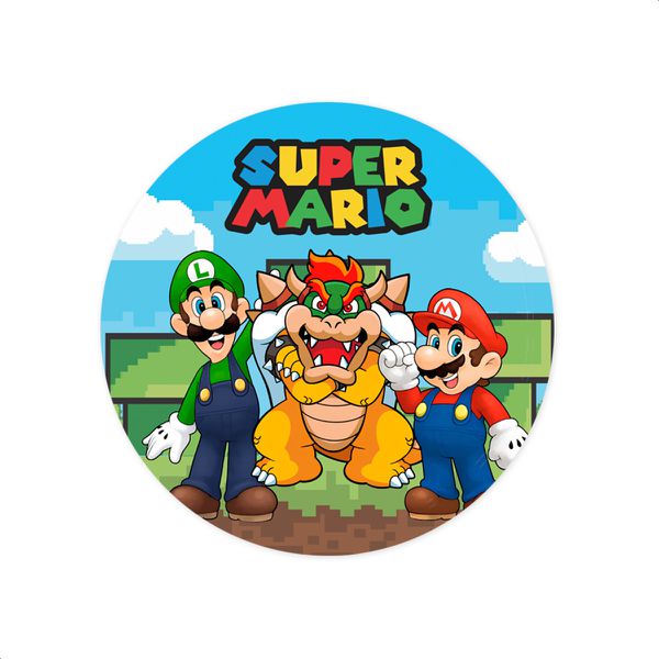 Capa Painel Redondo Sublimados Tema Super Mario 4014