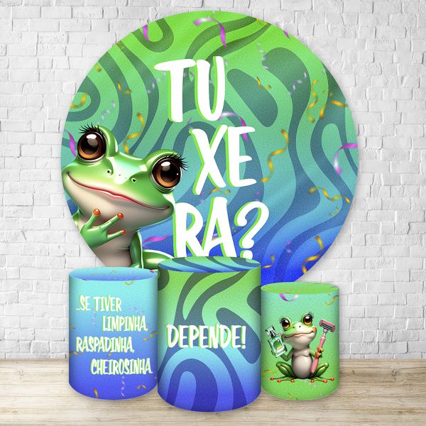 Kit Capa Painel Redondo + Trio Capas Cilindros Sublimados Tema Tu Xera 4634