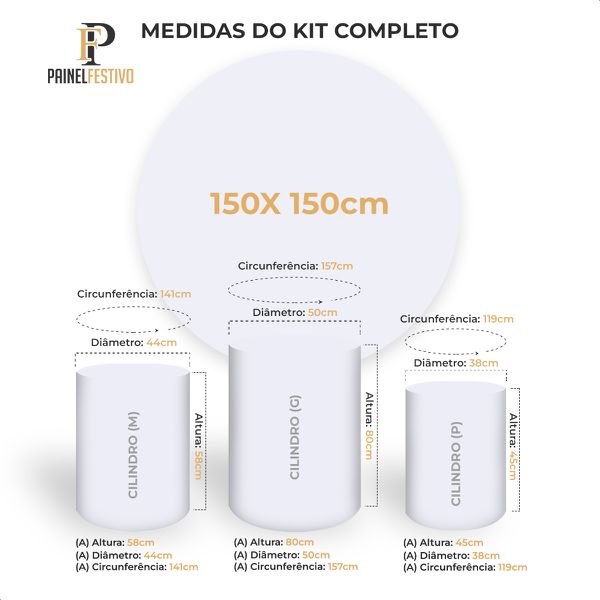 Kit 5 Peças Capa Redonda + Capa Retangular + Trio Capas Cilindros Sublimados Tema Jardim 4125