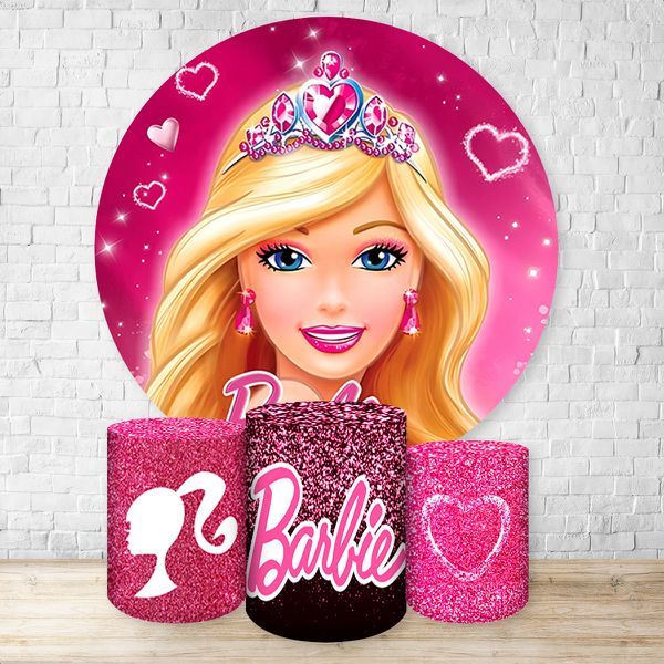 Capa Painel + Trio Capas Cilindros Sublimados Tema Barbie 1176