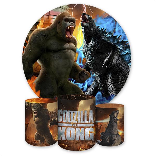 Capa Painel + Trio Capas Cilindros Sublimados Tema Godzilla 120