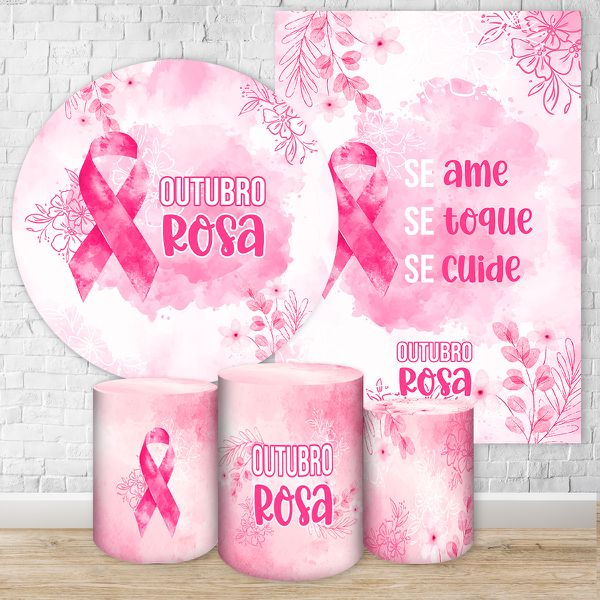 Kit 5 peças Tema Outubro Rosa 7125