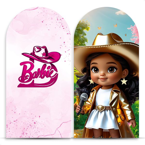 Capa Painel Romano Sublimado Tema Barbie Boiadeira 4637