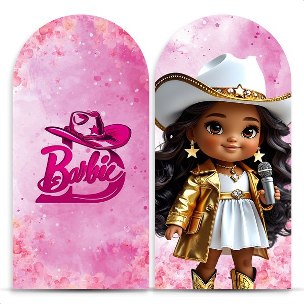 Capa Painel Romano Sublimado Tema Barbie Boiadeira 4638