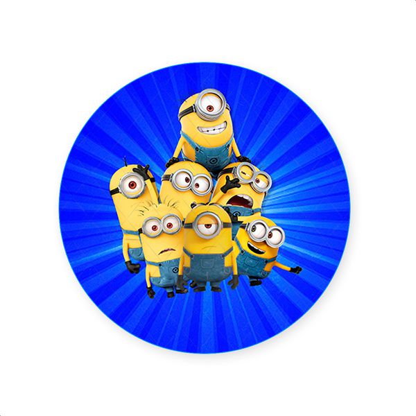 Capa Painel Redondo Sublimados Tema Minions 175