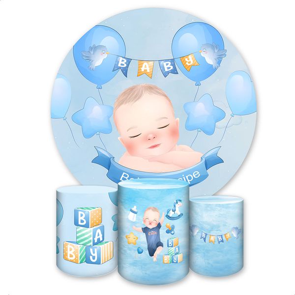 Capa Painel + Trio Capas Cilindros Sublimados Tema Chá de Bebe 373