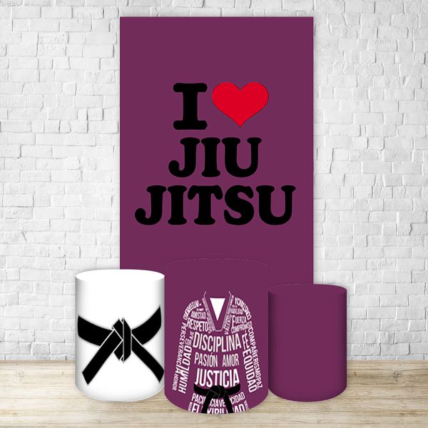 Capa Retangular + Trio Capas Cilindros Sublimados Tema Jiu-jitsu 4113