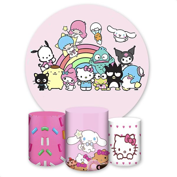 Capa Painel + Trio Capas Cilindros Sublimados Tema Hello Kitty 4119