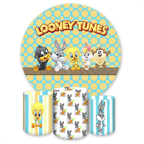 Kit Capa Painel + Trio Capas Cilindros Sublimados Tema Baby Looney Tunes 4136