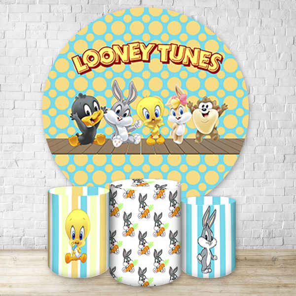Kit Capa Painel + Trio Capas Cilindros Sublimados Tema Baby Looney Tunes 4136