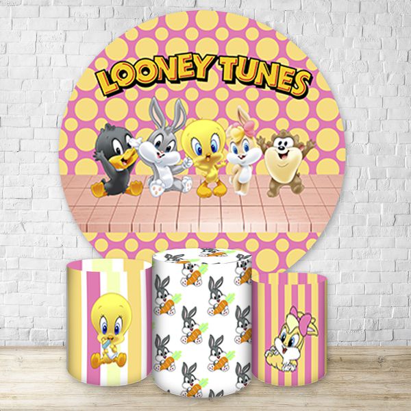 Kit Capa Painel + Trio Capas Cilindros Sublimados Tema Baby Looney Tunes 4137