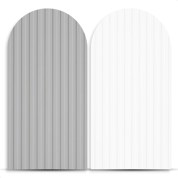 Capa Painel Romano Sublimado Tema Ripado Branco e Cinza 4143