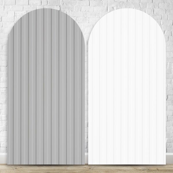 Capa Painel Romano Sublimado Tema Ripado Branco e Cinza 4143