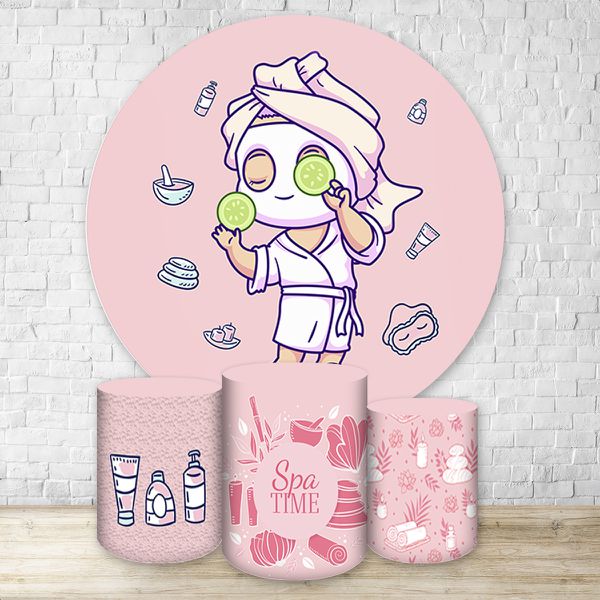 Kit Capa Painel + Trio Capas Cilindros Sublimados Tema Spa Infantil 4162