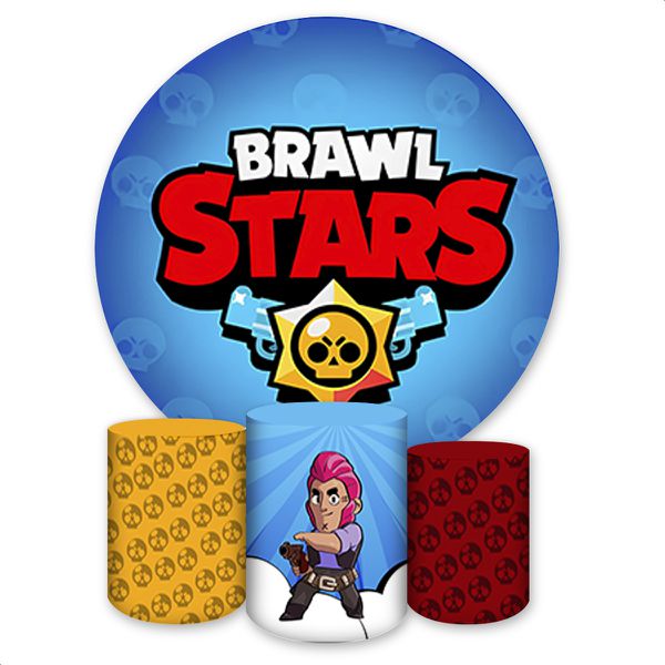 Capa Painel + Trio Capas Cilindros Sublimados Tema Brawl Star 4179