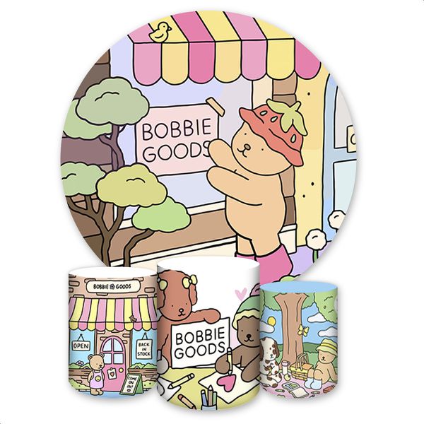 Capa Painel + Trio Capas Cilindros Sublimados Tema Bobbie Goods 4197