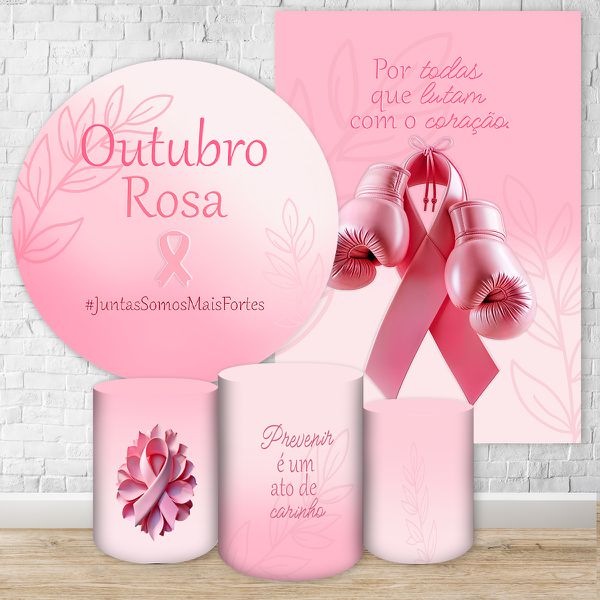 Kit 5 peças Tema Outubro Rosa 4303