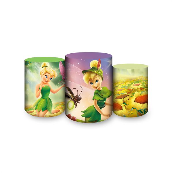 Trio Capas Cilindros Sublimados Tema Sininho 4509