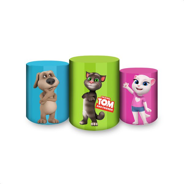 Trio Capas Cilindros Sublimados Talking Tom 4517
