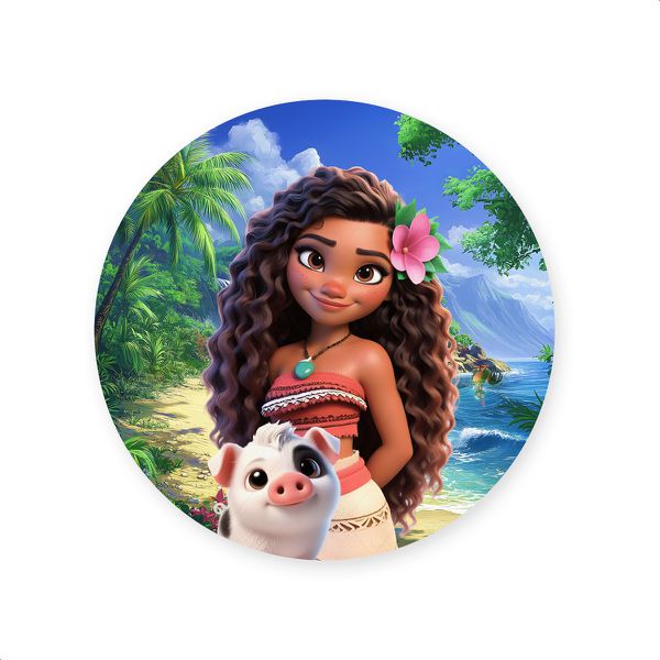 Capa Painel Redondo Sublimados Tema Moana 4604