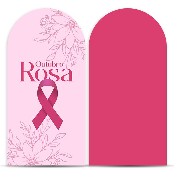 Capa Painel Romano Sublimado Tema Outubro Rosa 5103