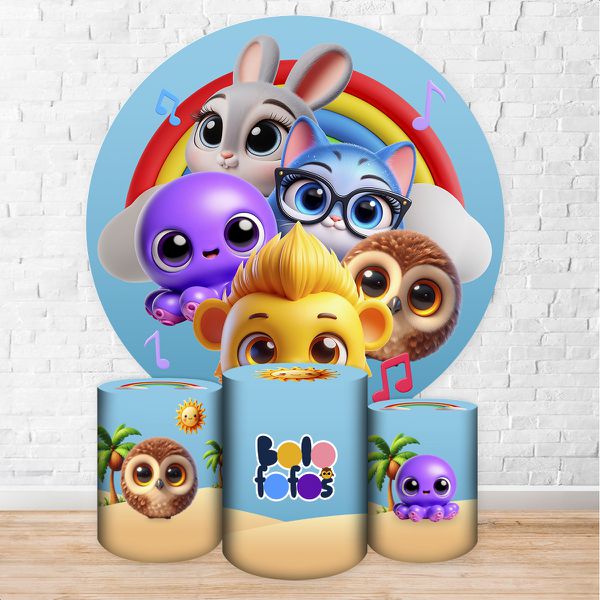 Kit Capa Painel + Trio Capas Cilindros Sublimados Tema Bolofofo 5122