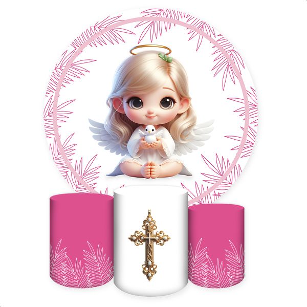Kit Capa Painel + Trio Capas Cilindros Sublimados Tema Batizado 5182