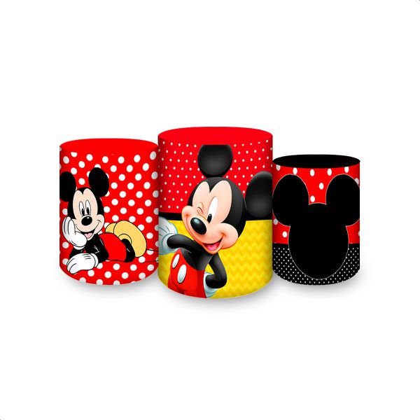 Capas Trio Cilindros Sublimados Tema Mickey 6046