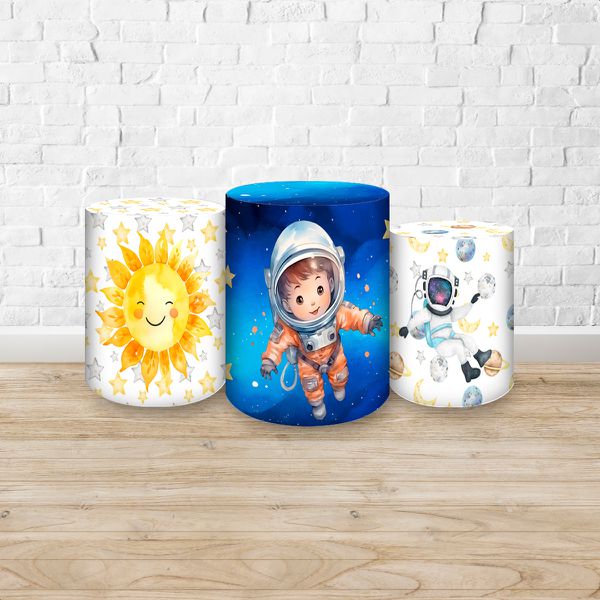 Trio Capas Cilindros Tema Astronauta Azul 7135