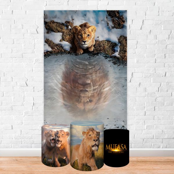 Capa Retangular + Trio Capas Cilindros Sublimados Tema Mufasa 2254