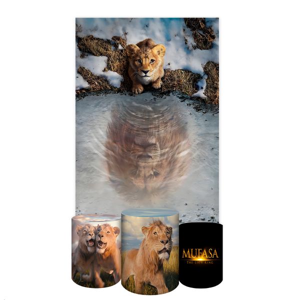 Capa Retangular + Trio Capas Cilindros Sublimados Tema Mufasa 2254