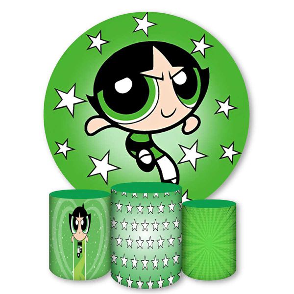 Capa Painel + Trio Capas Cilindros Sublimados Tema Meninas Super Poderosas 826