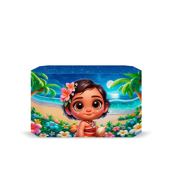 Capa Decorativa para 2 Mesas Quadrada Sublimada Tema Moana 2051