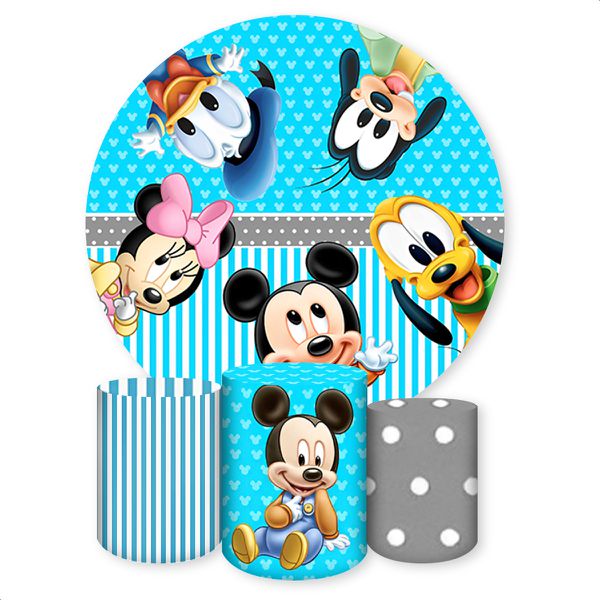 Capa Painel + Trio Capas Cilindros Sublimados Tema Mickey 258