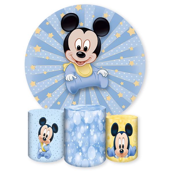 Capa Painel + Trio Capas Cilindros Sublimados Tema Mickey 263