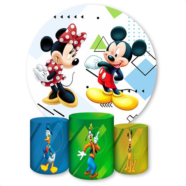 Capa Painel + Trio Capas Cilindros Sublimados Tema Mickey 273