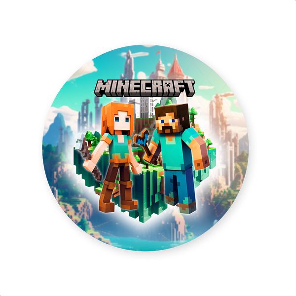 Capa Painel Redondo Sublimados Tema Minecraft 2213