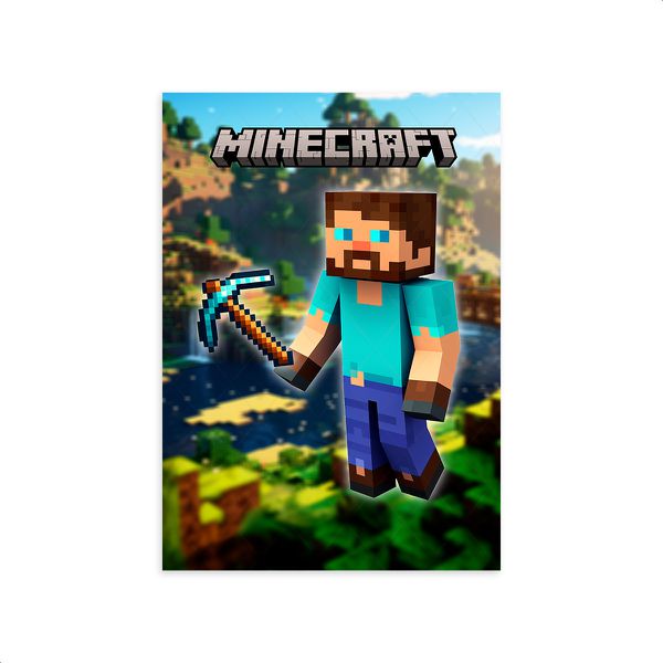 Capa Painel Retangular Sublimado Tema Minecraft 2213