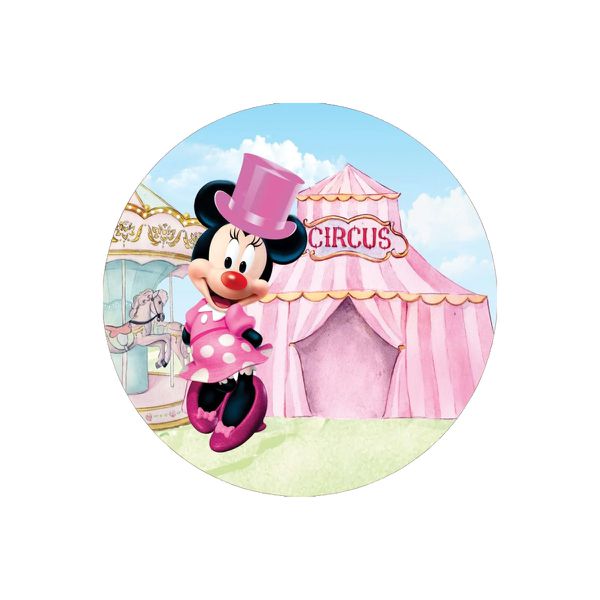 Capa Painel Redondo Sublimados Tema Minnie Mouse 105