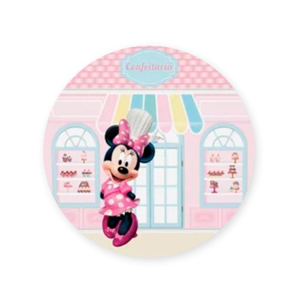 Capa Painel Redondo Sublimados Tema Minnie Mouse 335