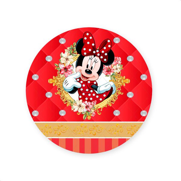 Capa Painel Redondo Sublimados Tema Minnie Mouse 78
