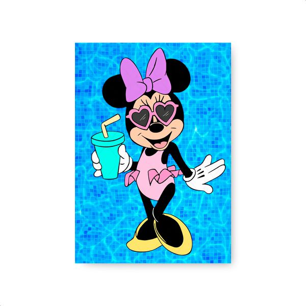 Capa Painel Retangular Sublimado Tema Minnie Pool Party 668