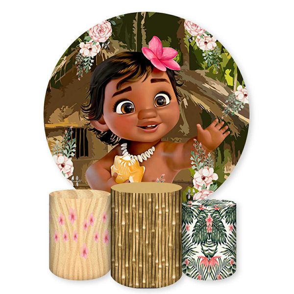 Capa Painel + Trio Capas Cilindros Sublimados Tema Moana 289