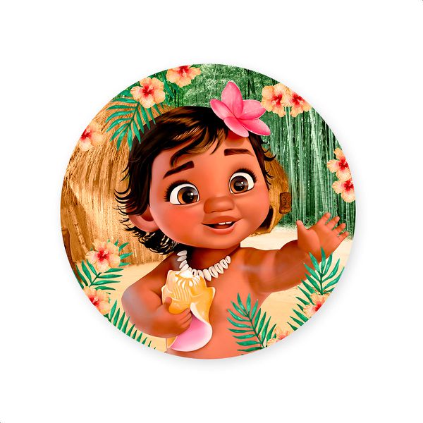 Capa Painel Redondo Sublimados Tema Moana 354